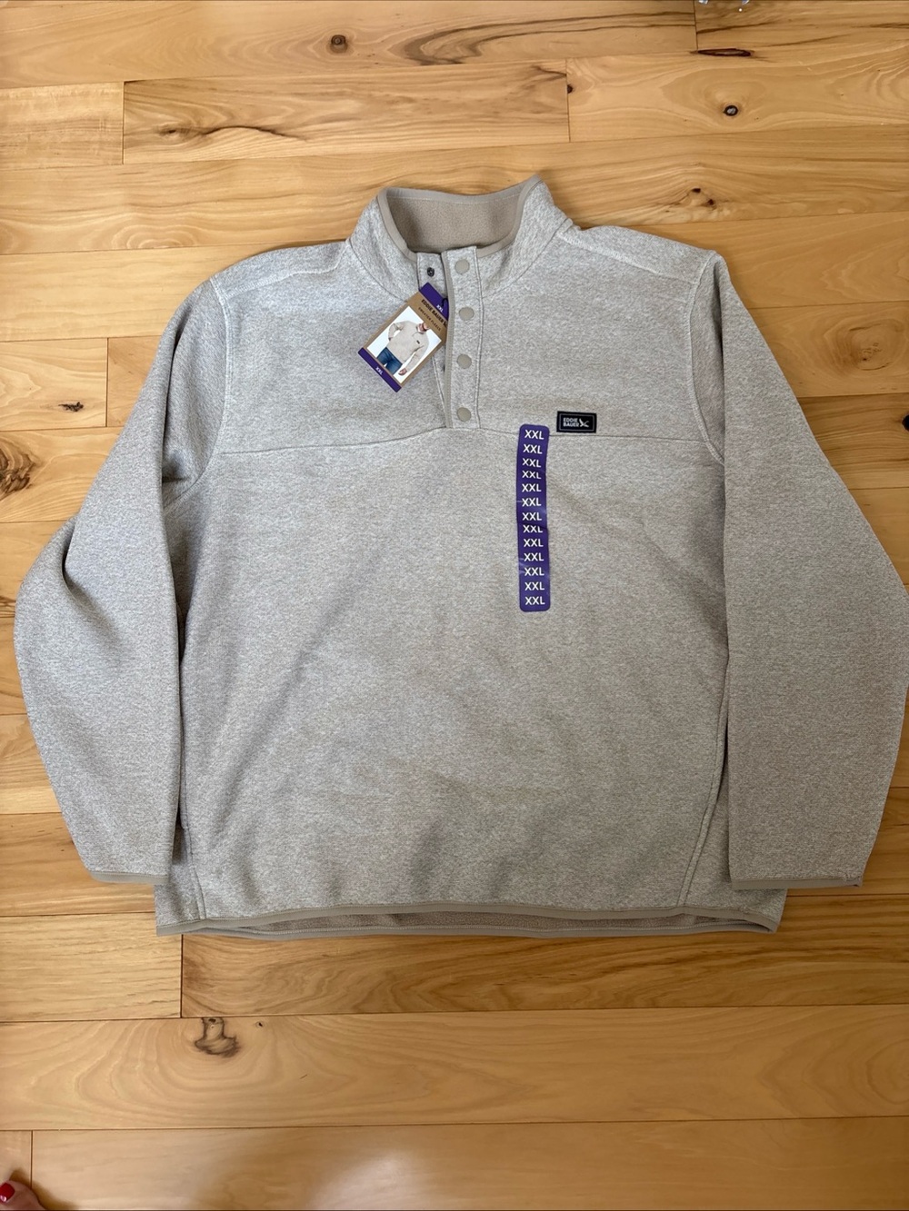 NWT Eddie Bauer Quarter Snap Henley Fleece  Pullover Sz 2XL Cream. Retail $90